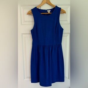 EUC J Crew size M gorgeous royal blue sleeveless cotton shift dress 👗